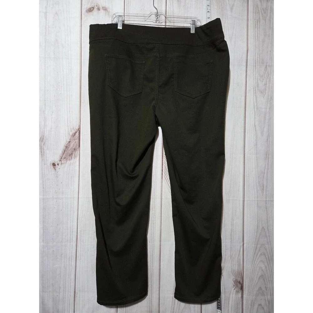 CJ Banks‎ Pants Womens 22W Plus Green Stretch Pull On Skinny Jeggings High Rise